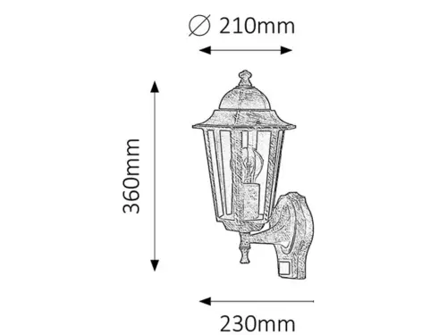 Záhradné svietidlo Rabalux 8218 1x60W E27 230V IP43